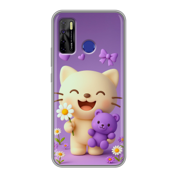 Силиконовый чехол на Tecno Camon 15 с принтом для девочек