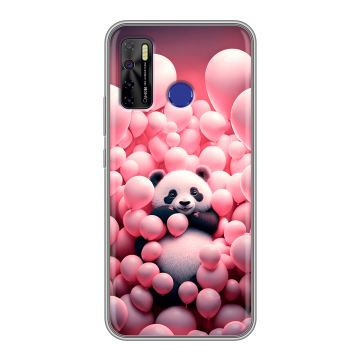 Силиконовый чехол на Tecno Camon 15 с принтом Панда