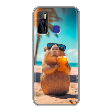 Силиконовый чехол на Tecno Camon 15 с принтом Капибара Силиконовый чехол на Tecno Camon 15 с принтом Капибара