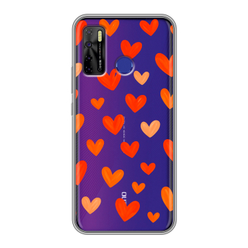 Силиконовый чехол на Tecno Camon 15 с принтом Сердечки Силиконовый чехол на Tecno Camon 15 с принтом Сердечки