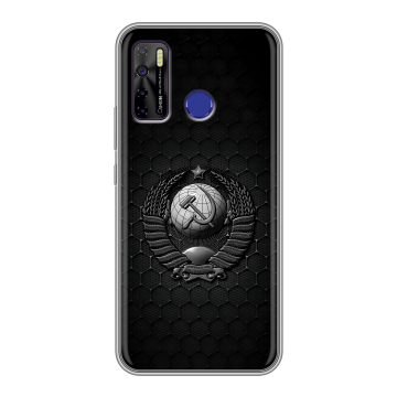 Силиконовый чехол на Tecno Camon 15 с принтом Герб Флаг СССР Силиконовый чехол на Tecno Camon 15 с принтом Герб Флаг СССР