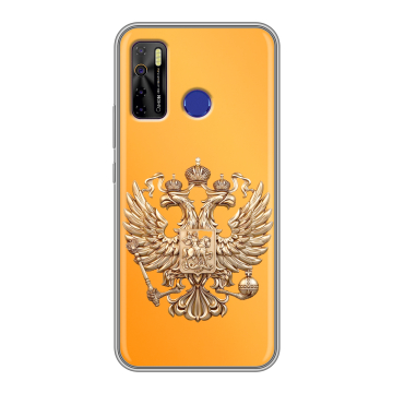 Силиконовый чехол на Tecno Camon 15 с принтом Герб Флаг России Силиконовый чехол на Tecno Camon 15 с принтом Герб Флаг России