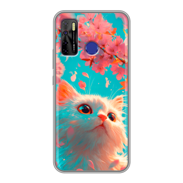 Силиконовый чехол на Tecno Camon 15 с принтом Красивый кот Силиконовый чехол на Tecno Camon 15 с принтом Красивый кот