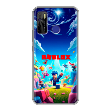 Силиконовый чехол на Tecno Camon 15 с принтом Roblox Роблокс