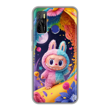 Силиконовый чехол на Tecno Camon 15 с принтом Labubu Лабубу