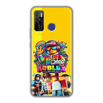 Силиконовый чехол на Tecno Camon 15 с принтом Roblox Роблокс