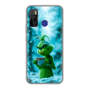 Силиконовый чехол на Tecno Camon 15 с принтом Новый год гринч Силиконовый чехол на Tecno Camon 15 с принтом Новый год гринч