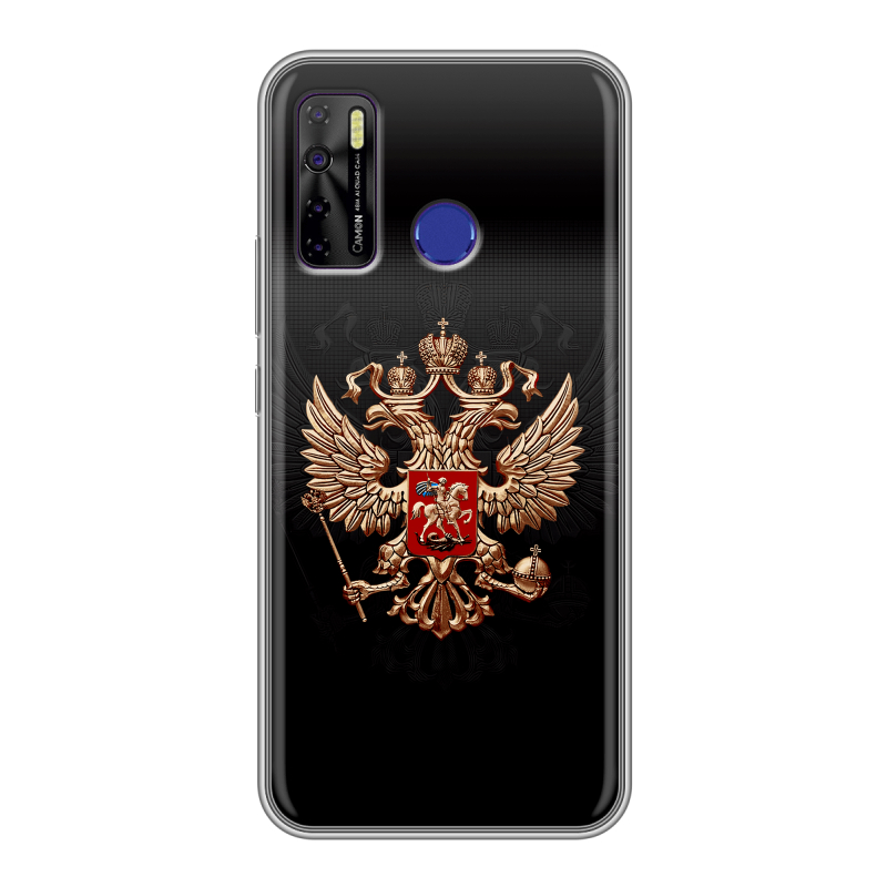 Силиконовый противоударный чехол на Tecno Camon 15 с принтом Герб России Силиконовый противоударный чехол на Tecno Camon 15 с принтом Герб России