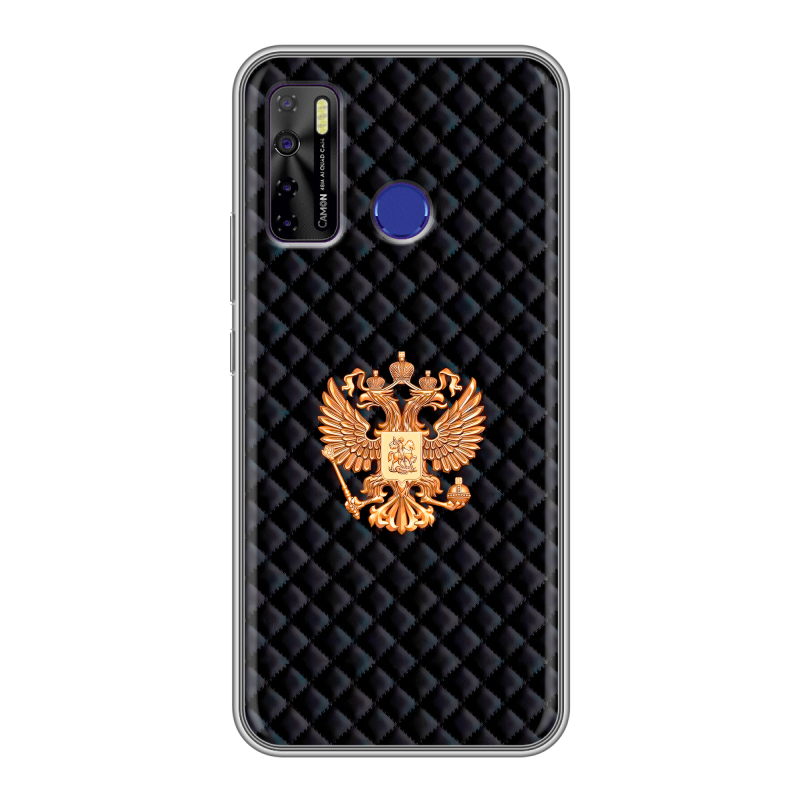 Силиконовый противоударный чехол на Tecno Camon 15 с принтом Герб России принт Силиконовый противоударный чехол на Tecno Camon 15 с принтом Герб России принт