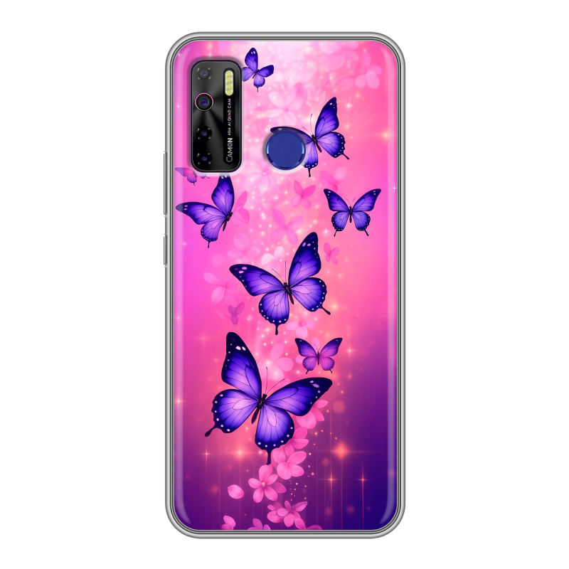 Силиконовый чехол на Tecno Camon 15 с принтом Бабочки Силиконовый чехол на Tecno Camon 15 с принтом Бабочки