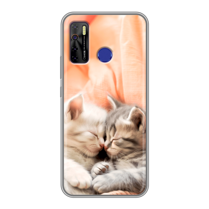 Силиконовый чехол на Tecno Camon 15 с принтом Котята Силиконовый чехол на Tecno Camon 15 с принтом Котята