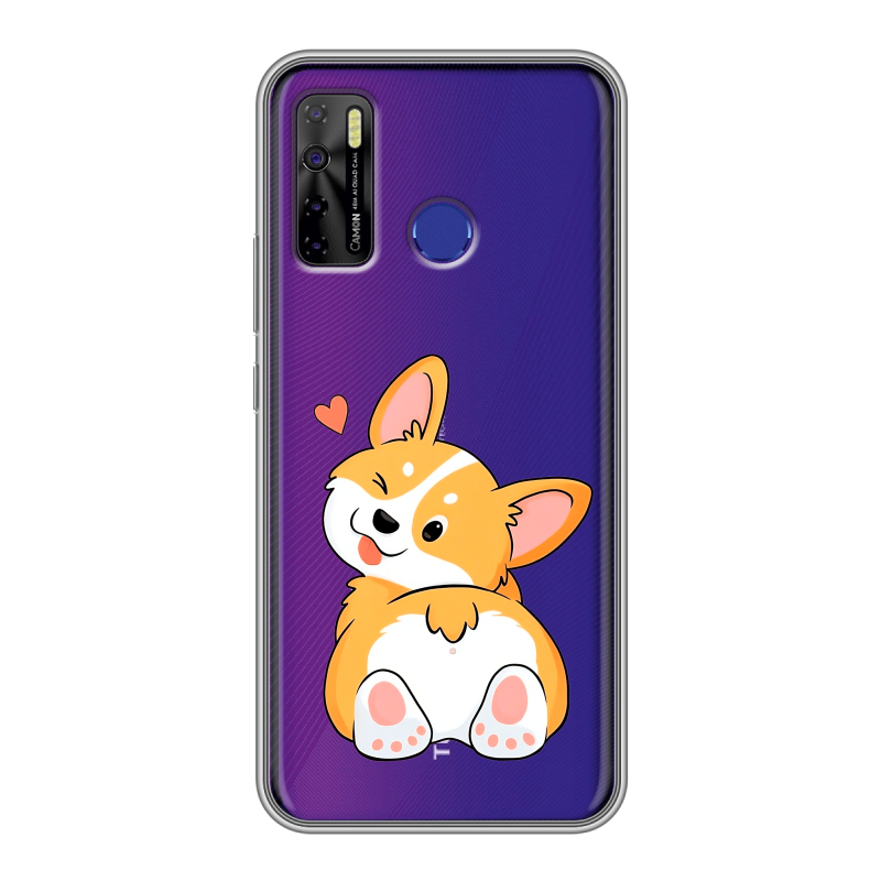 Силиконовый чехол на Tecno Camon 15 с принтом Корги Силиконовый чехол на Tecno Camon 15 с принтом Корги
