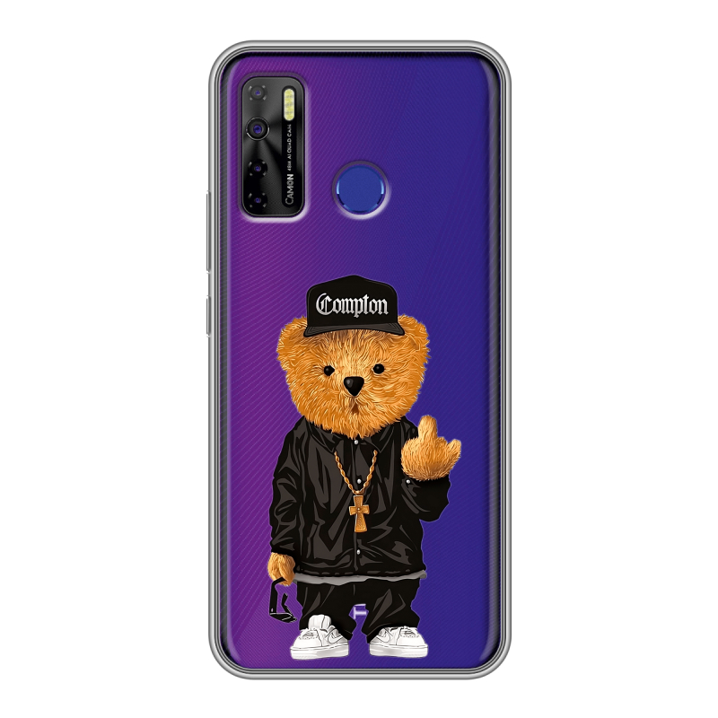 Силиконовый противоударный чехол на Tecno Camon 15 с принтом Плюшевый медведь Силиконовый противоударный чехол на Tecno Camon 15 с принтом Плюшевый медведь