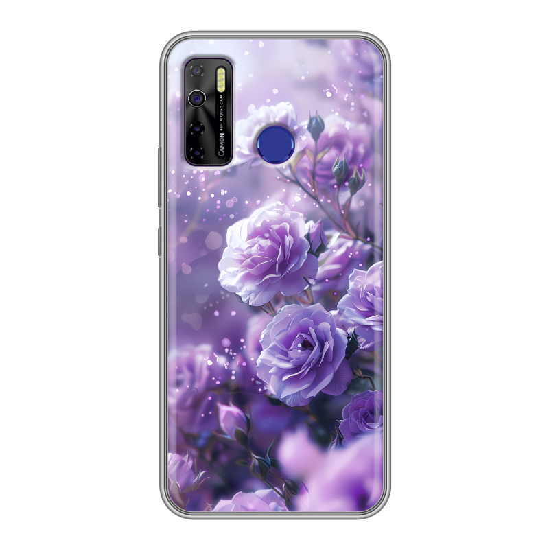 Силиконовый чехол на Tecno Camon 15 с принтом Розы цветы Силиконовый чехол на Tecno Camon 15 с принтом Розы цветы