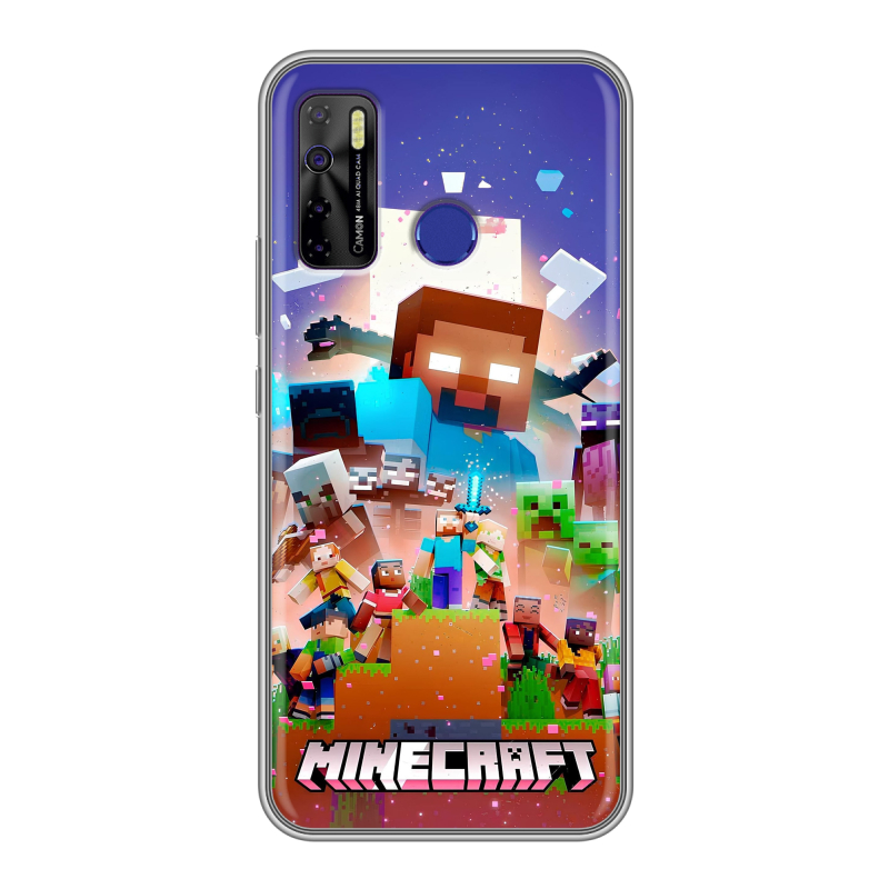 Силиконовый чехол на Tecno Camon 15 с принтом Майнкрафт Minecraft Силиконовый чехол на Tecno Camon 15 с принтом Майнкрафт Minecraft