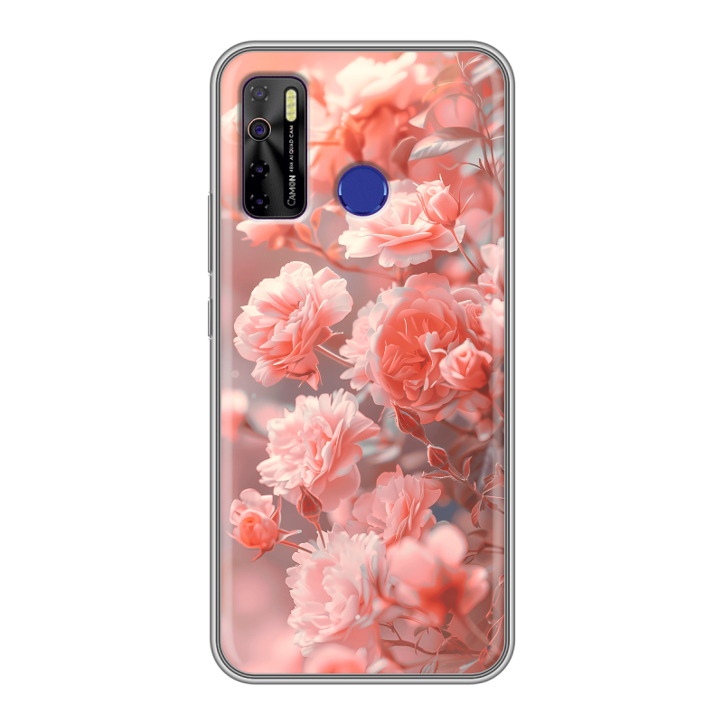 Силиконовый чехол на Tecno Camon 15 с принтом Розы цветы Силиконовый чехол на Tecno Camon 15 с принтом Розы цветы