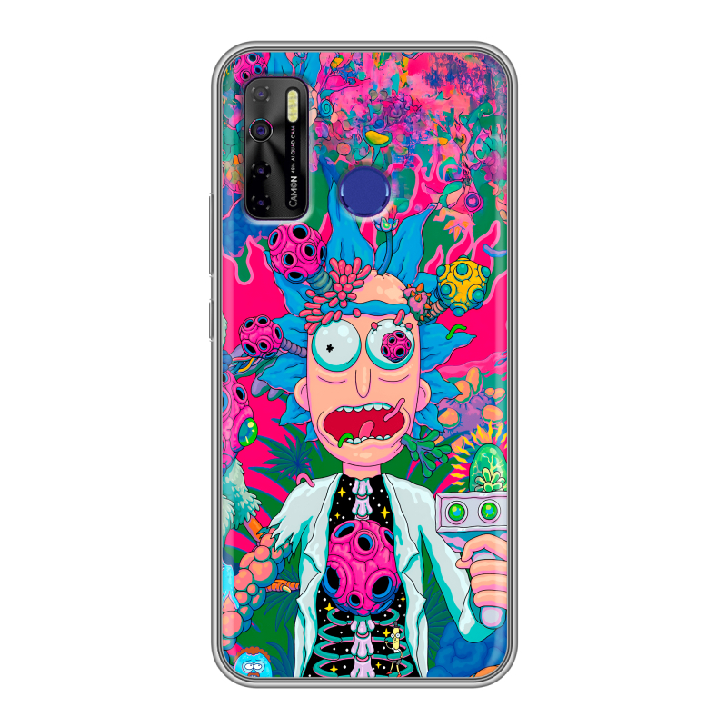 Силиконовый противоударный чехол на Tecno Camon 15 с принтом Рик и Морти Rick Morty Силиконовый противоударный чехол на Tecno Camon 15 с принтом Рик и Морти Rick Morty