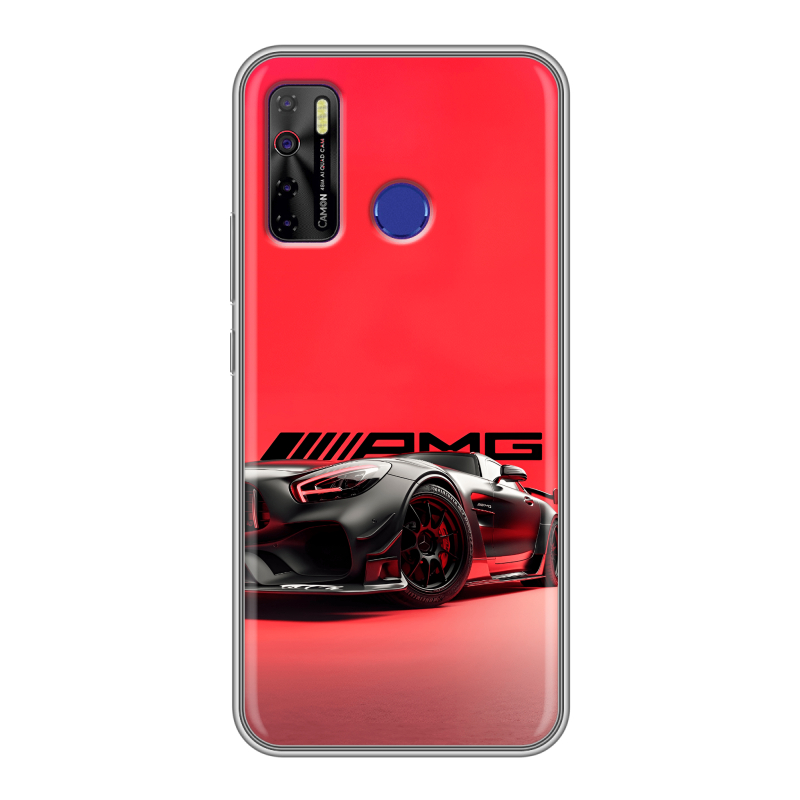 Силиконовый противоударный чехол на Tecno Camon 15 с принтом Мерседес Mercedes AMG Силиконовый противоударный чехол на Tecno Camon 15 с принтом Мерседес Mercedes AMG