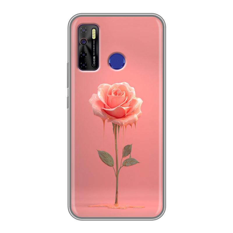 Силиконовый чехол на Tecno Camon 15 с принтом Розовая роза Силиконовый чехол на Tecno Camon 15 с принтом Розовая роза