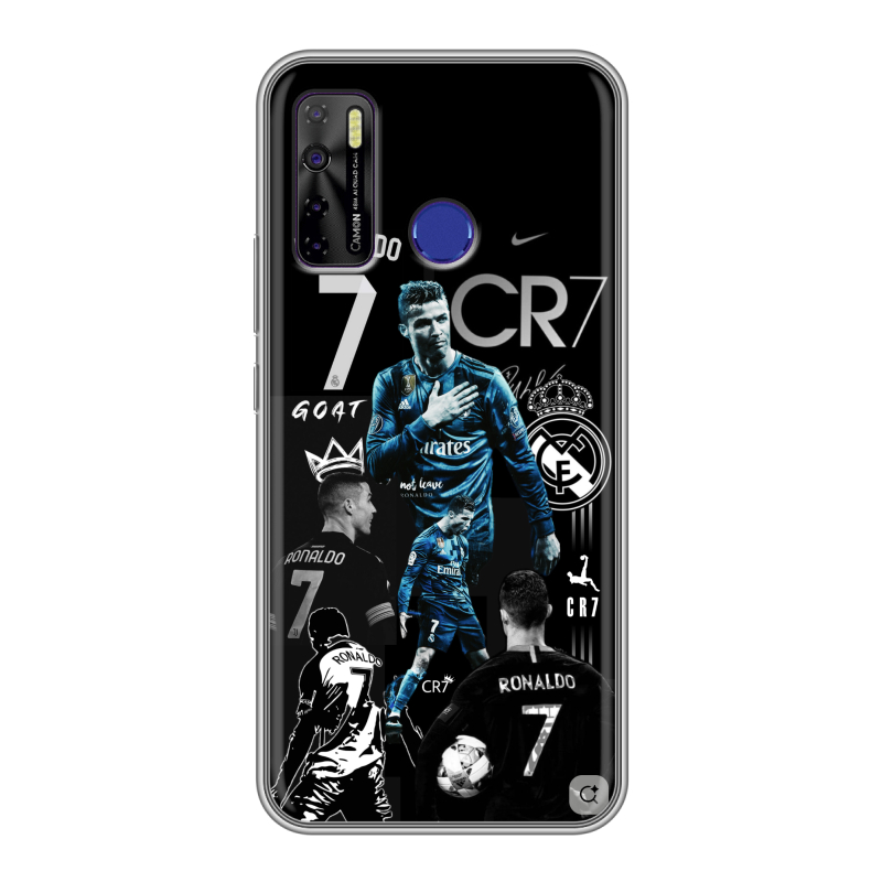Силиконовый противоударный чехол на Tecno Camon 15 с принтом Реал Роналдо Силиконовый противоударный чехол на Tecno Camon 15 с принтом Реал Роналдо