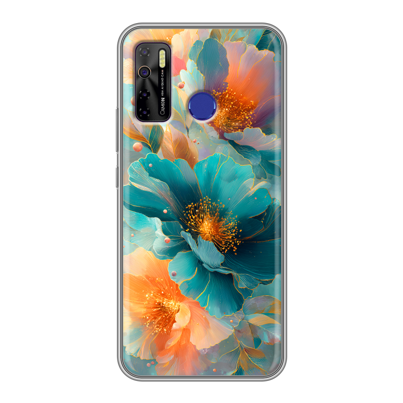 Силиконовый чехол на Tecno Camon 15 с принтом Цветы Силиконовый чехол на Tecno Camon 15 с принтом Цветы