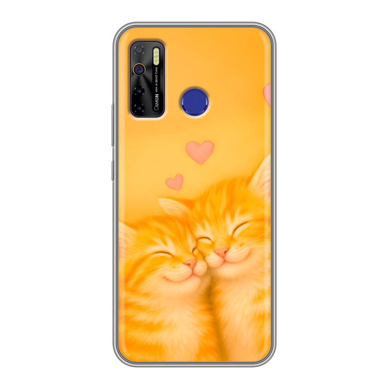 Силиконовый противоударный чехол на Tecno Camon 15 с принтом Милые котята Силиконовый противоударный чехол на Tecno Camon 15 с принтом Милые котята