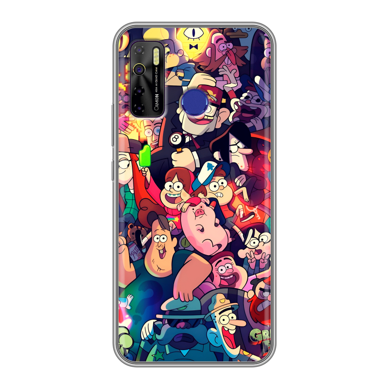 Силиконовый противоударный чехол на Tecno Camon 15 с принтом Gravity Falls Гравити Фолз Силиконовый противоударный чехол на Tecno Camon 15 с принтом Gravity Falls Гравити Фолз