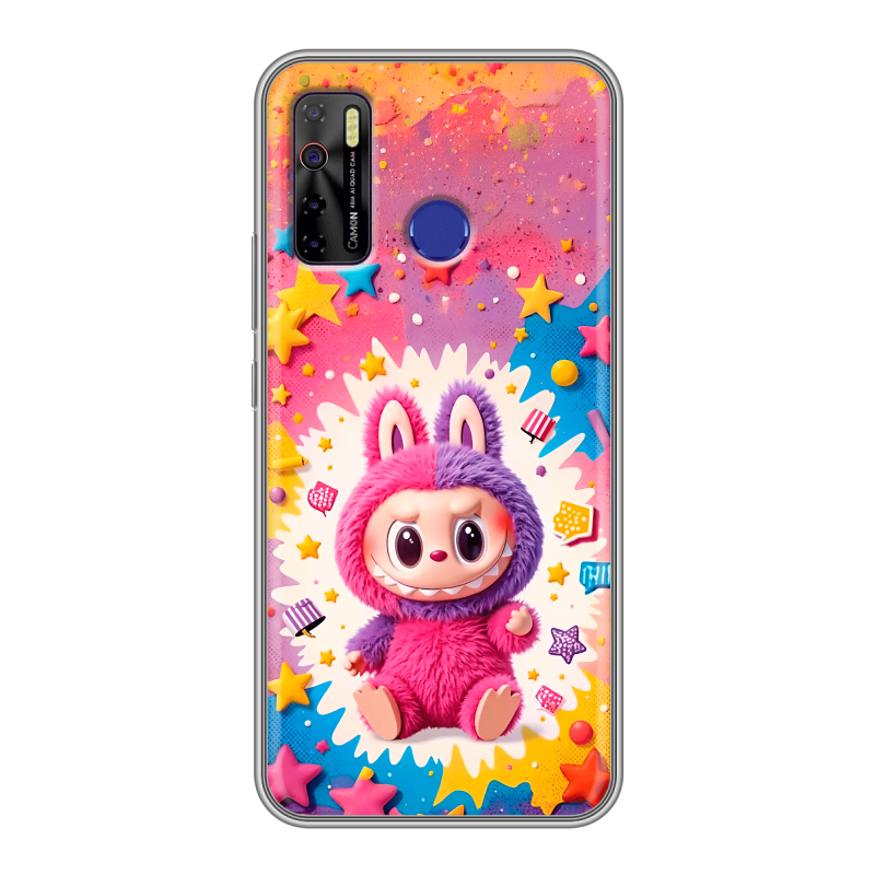 Силиконовый чехол на Tecno Camon 15 с принтом Labubu Лабубу Силиконовый чехол на Tecno Camon 15 с принтом Labubu Лабубу
