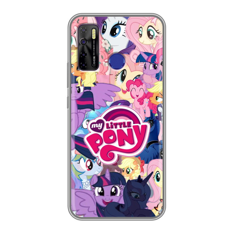 Силиконовый противоударный чехол на Tecno Camon 15 с принтом My little pony Дружба чудо Силиконовый противоударный чехол на Tecno Camon 15 с принтом My little pony Дружба чудо