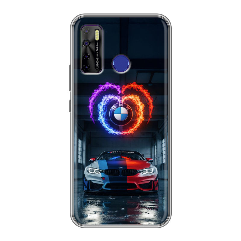 Силиконовый противоударный чехол на Tecno Camon 15 с принтом BMW БМВ Силиконовый противоударный чехол на Tecno Camon 15 с принтом BMW БМВ