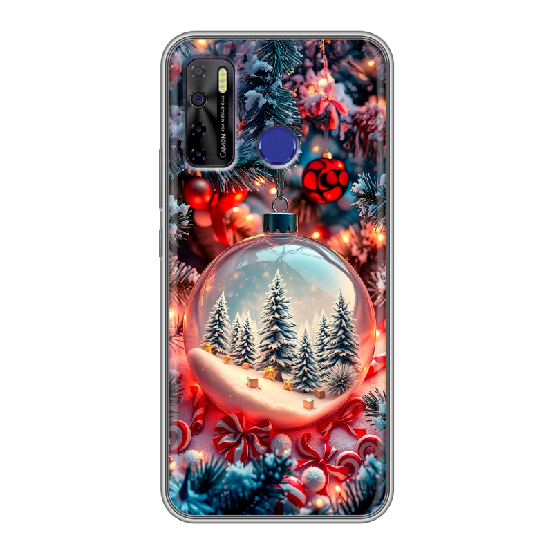 Силиконовый чехол на Tecno Camon 15 с принтом Новый год Силиконовый чехол на Tecno Camon 15 с принтом Новый год