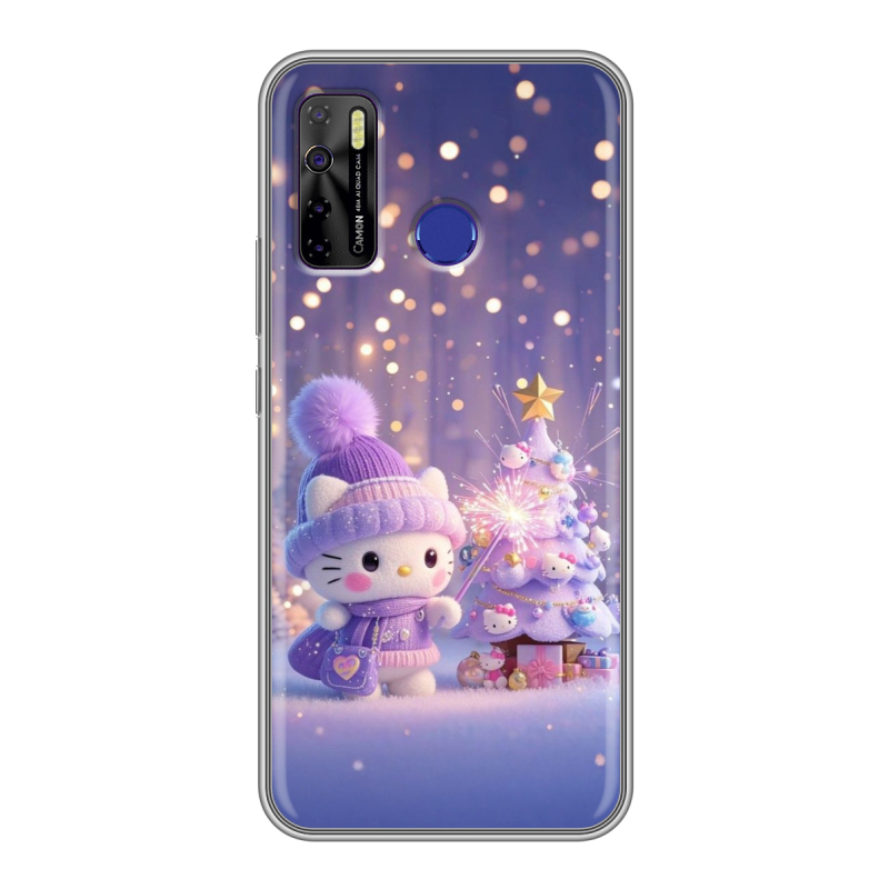 Силиконовый противоударный чехол на Tecno Camon 15 с принтом Новый год Силиконовый противоударный чехол на Tecno Camon 15 с принтом Новый год