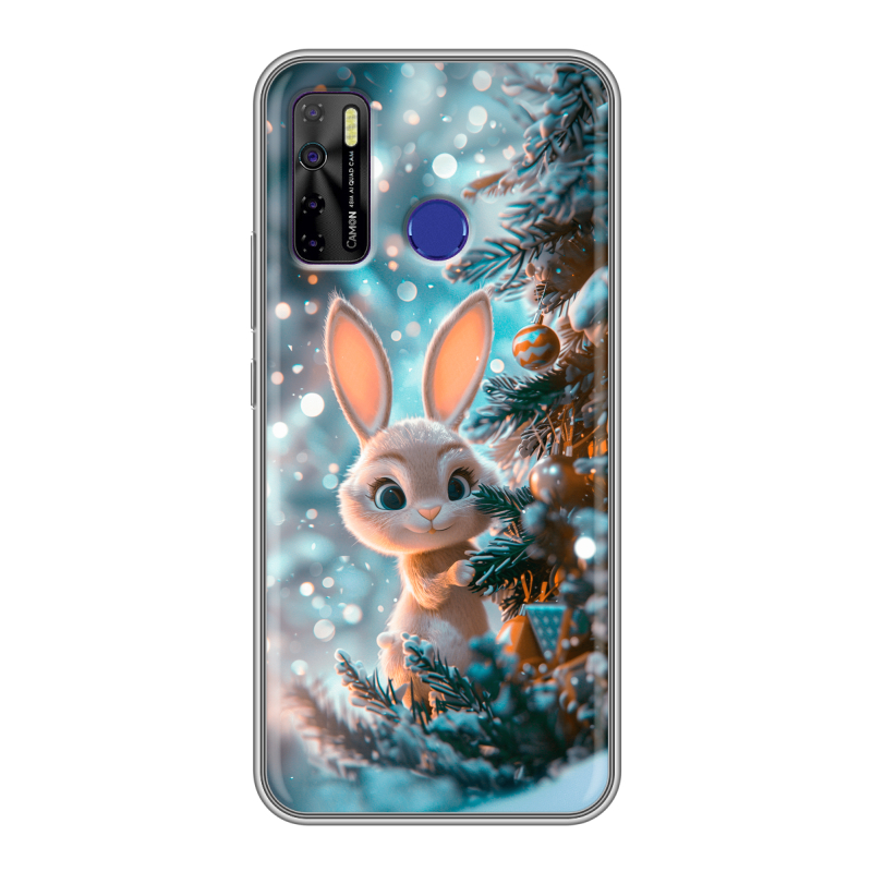 Силиконовый противоударный чехол на Tecno Camon 15 с принтом Новый год Силиконовый противоударный чехол на Tecno Camon 15 с принтом Новый год