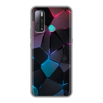 Силиконовый противоударный чехол на Tecno Pouvoir 4 с принтом Геометрия неона Силиконовый противоударный чехол на Tecno Pouvoir 4 с принтом Геометрия неона