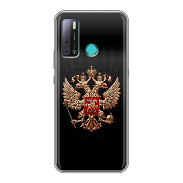 Силиконовый противоударный чехол на Tecno Pouvoir 4 с принтом Герб России Силиконовый противоударный чехол на Tecno Pouvoir 4 с принтом Герб России