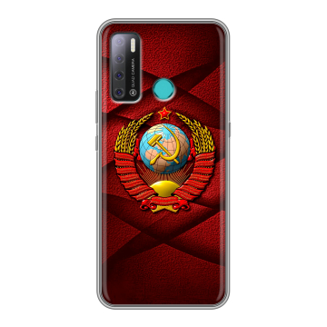 Силиконовый противоударный чехол на Tecno Pouvoir 4 с принтом Герб СССР Силиконовый противоударный чехол на Tecno Pouvoir 4 с принтом Герб СССР