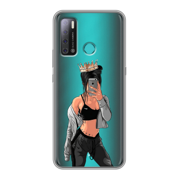 Силиконовый противоударный чехол на Tecno Pouvoir 4 с принтом Женские принты Силиконовый противоударный чехол на Tecno Pouvoir 4 с принтом Женские принты