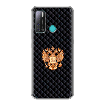 Силиконовый противоударный чехол на Tecno Pouvoir 4 с принтом Герб России принт Силиконовый противоударный чехол на Tecno Pouvoir 4 с принтом Герб России принт