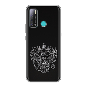 Силиконовый противоударный чехол на Tecno Pouvoir 4 с принтом Герб России