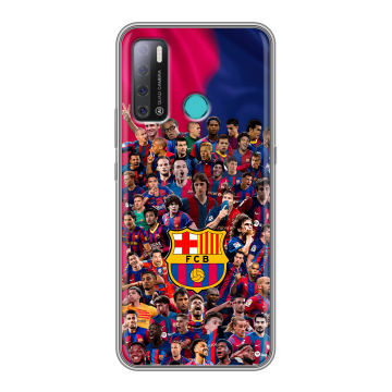 Силиконовый противоударный чехол на Tecno Pouvoir 4 с принтом Барселона Barcelona
