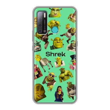 Силиконовый противоударный чехол на Tecno Pouvoir 4 с принтом Шрек Shrek Силиконовый противоударный чехол на Tecno Pouvoir 4 с принтом Шрек Shrek
