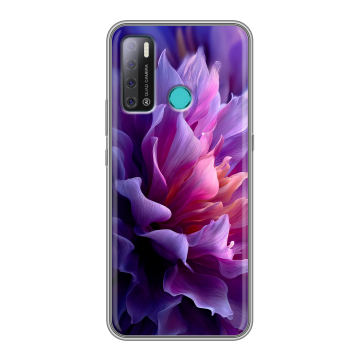 Силиконовый противоударный чехол на Tecno Pouvoir 4 с принтом женский цветы Силиконовый противоударный чехол на Tecno Pouvoir 4 с принтом женский цветы