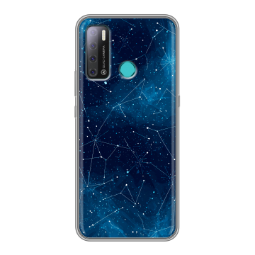 Силиконовый противоударный чехол на Tecno Pouvoir 4 с принтом Космос звезды Силиконовый противоударный чехол на Tecno Pouvoir 4 с принтом Космос звезды