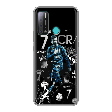 Силиконовый противоударный чехол на Tecno Pouvoir 4 с принтом Реал Роналдо