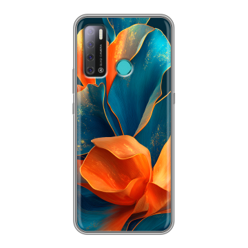 Силиконовый противоударный чехол на Tecno Pouvoir 4 с принтом Цветы Силиконовый противоударный чехол на Tecno Pouvoir 4 с принтом Цветы