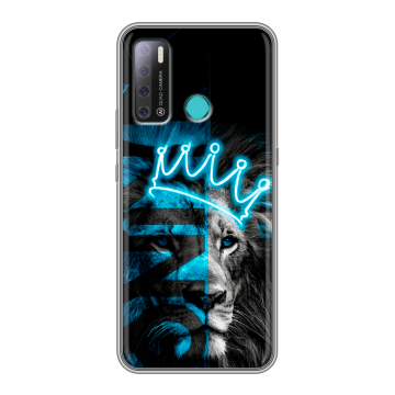 Силиконовый противоударный чехол на Tecno Pouvoir 4 с принтом Король лев