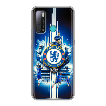 Силиконовый противоударный чехол на Tecno Pouvoir 4 с принтом Chelsea Челси