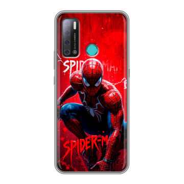 Силиконовый противоударный чехол на Tecno Pouvoir 4 с принтом Spiderman Человек паук Силиконовый противоударный чехол на Tecno Pouvoir 4 с принтом Spiderman Человек паук