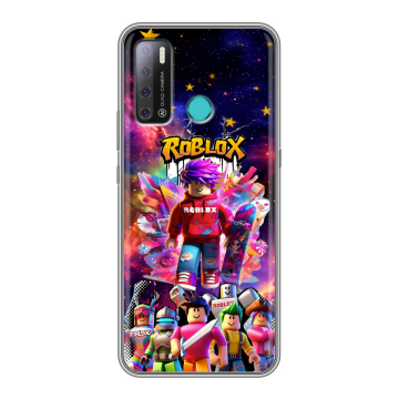 Силиконовый противоударный чехол на Tecno Pouvoir 4 с принтом Roblox Роблокс Силиконовый противоударный чехол на Tecno Pouvoir 4 с принтом Roblox Роблокс
