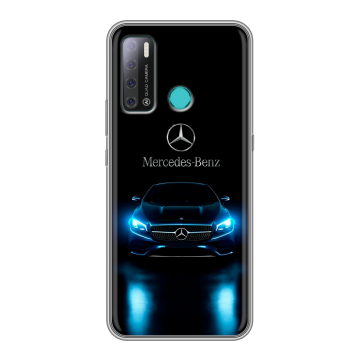 Силиконовый противоударный чехол на Tecno Pouvoir 4 с принтом Mercedes Мерседес